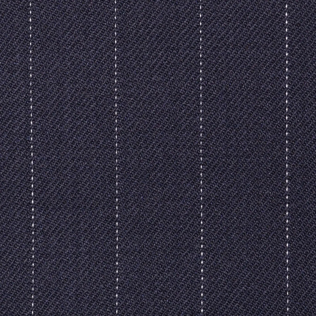 Navy Blue Pinstripe Super 100's All Wool Suiting By Holland & Sherry