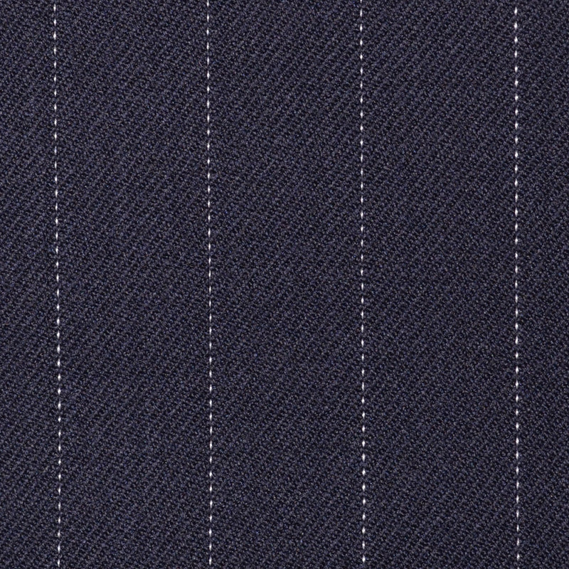 Navy Blue Pinstripe Super 100's All Wool Suiting By Holland & Sherry