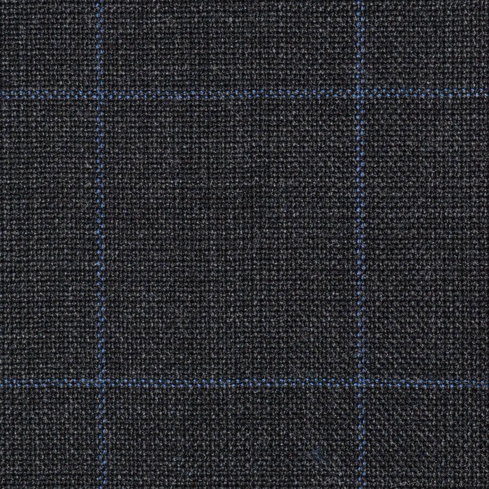 Dark Grey Glen Check Super 100's All Wool Suiting By Holland & Sherry