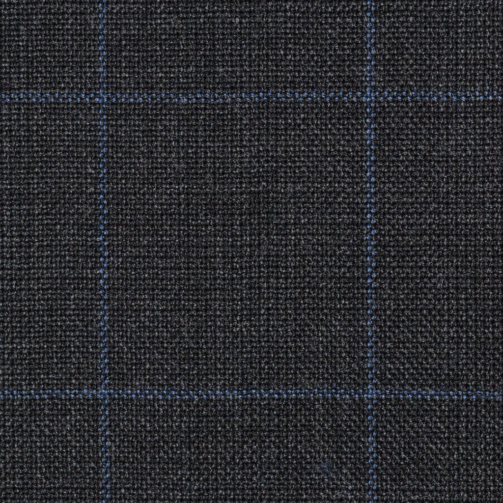 Dark Grey Glen Check Super 100's All Wool Suiting By Holland & Sherry