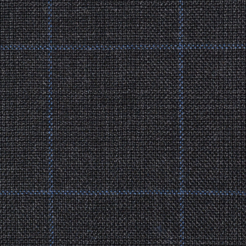 Dark Grey Glen Check Super 100's All Wool Suiting By Holland & Sherry