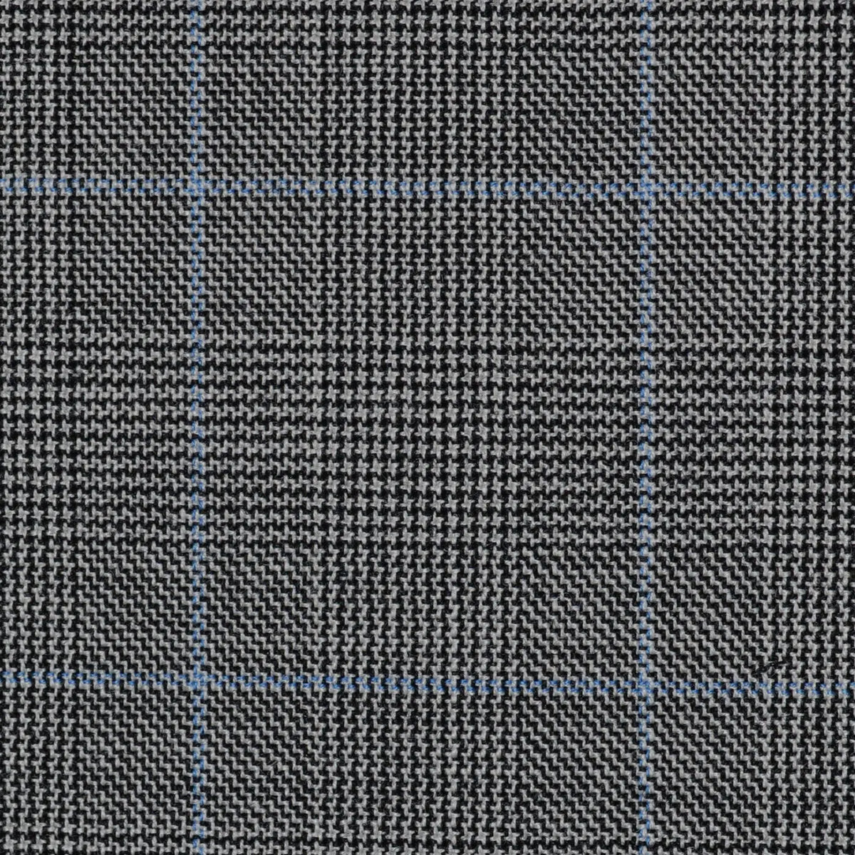 Light Grey Glen Check Super 100's All Wool Suiting By Holland & Sherry