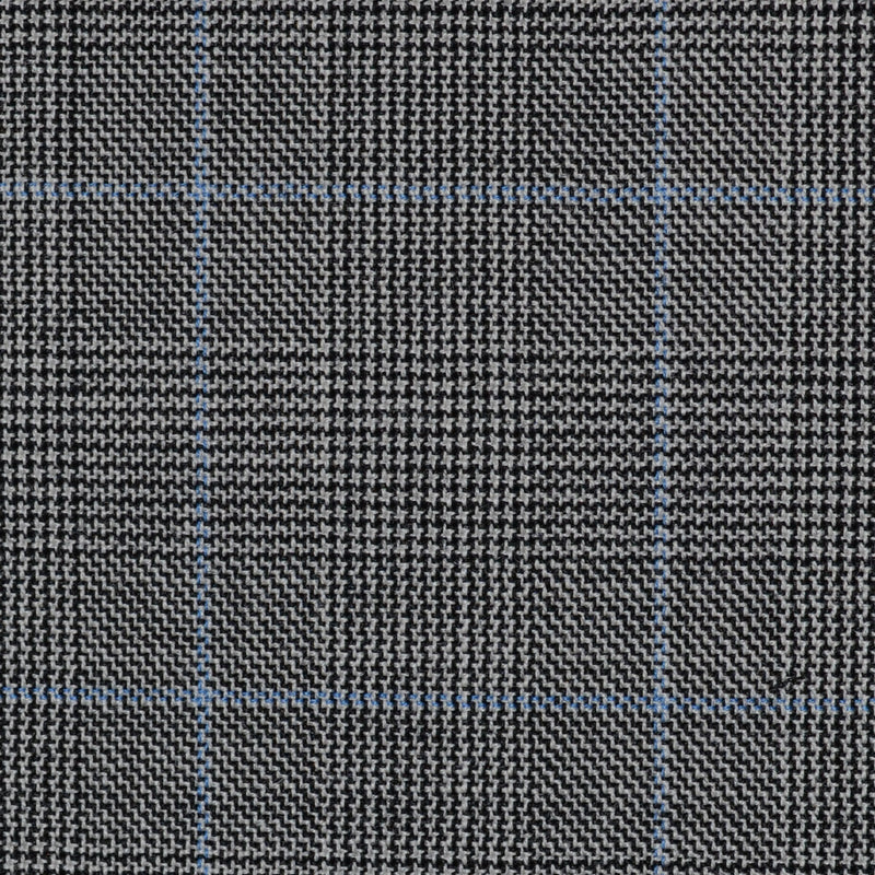 Light Grey Glen Check Super 100's All Wool Suiting By Holland & Sherry