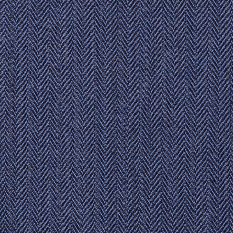Denim Blue Narrow Herringbone Super 100's All Wool Suiting By Holland & Sherry