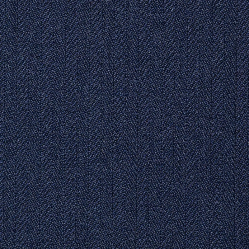 Navy Blue Narrow Herringbone Super 100's All Wool Suiting By Holland & Sherry