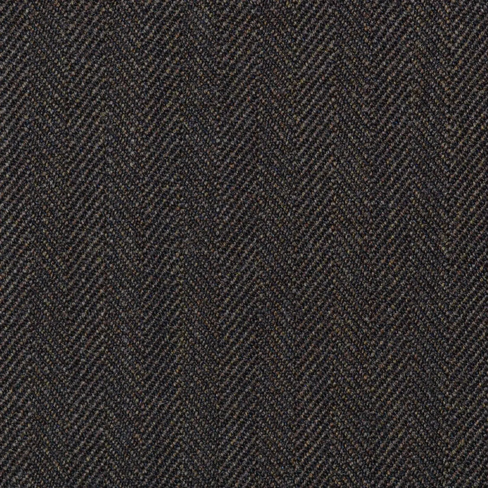 Medium Brown Narrow Herringbone Super 100's All Wool Suiting By Holland & Sherry