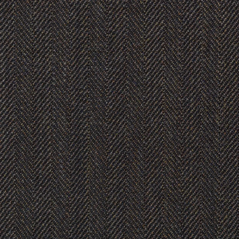 Medium Brown Narrow Herringbone Super 100's All Wool Suiting By Holland & Sherry