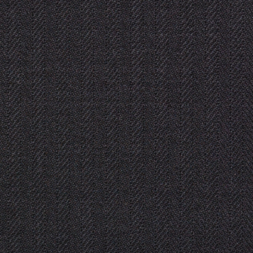 Black Narrow Herringbone Super 100's All Wool Suiting By Holland & Sherry