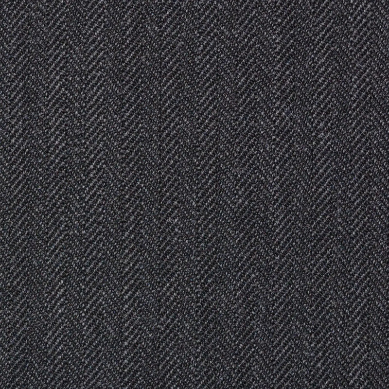 Dark Grey Narrow Herringbone Super 100's All Wool Suiting By Holland & Sherry