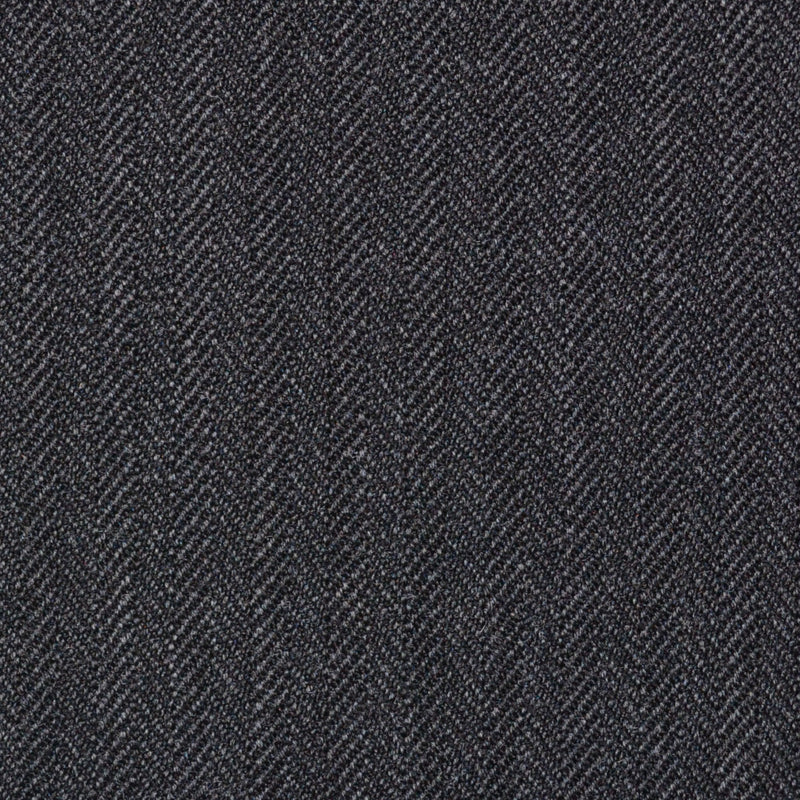 Dark Grey Narrow Herringbone Super 100's All Wool Suiting By Holland & Sherry