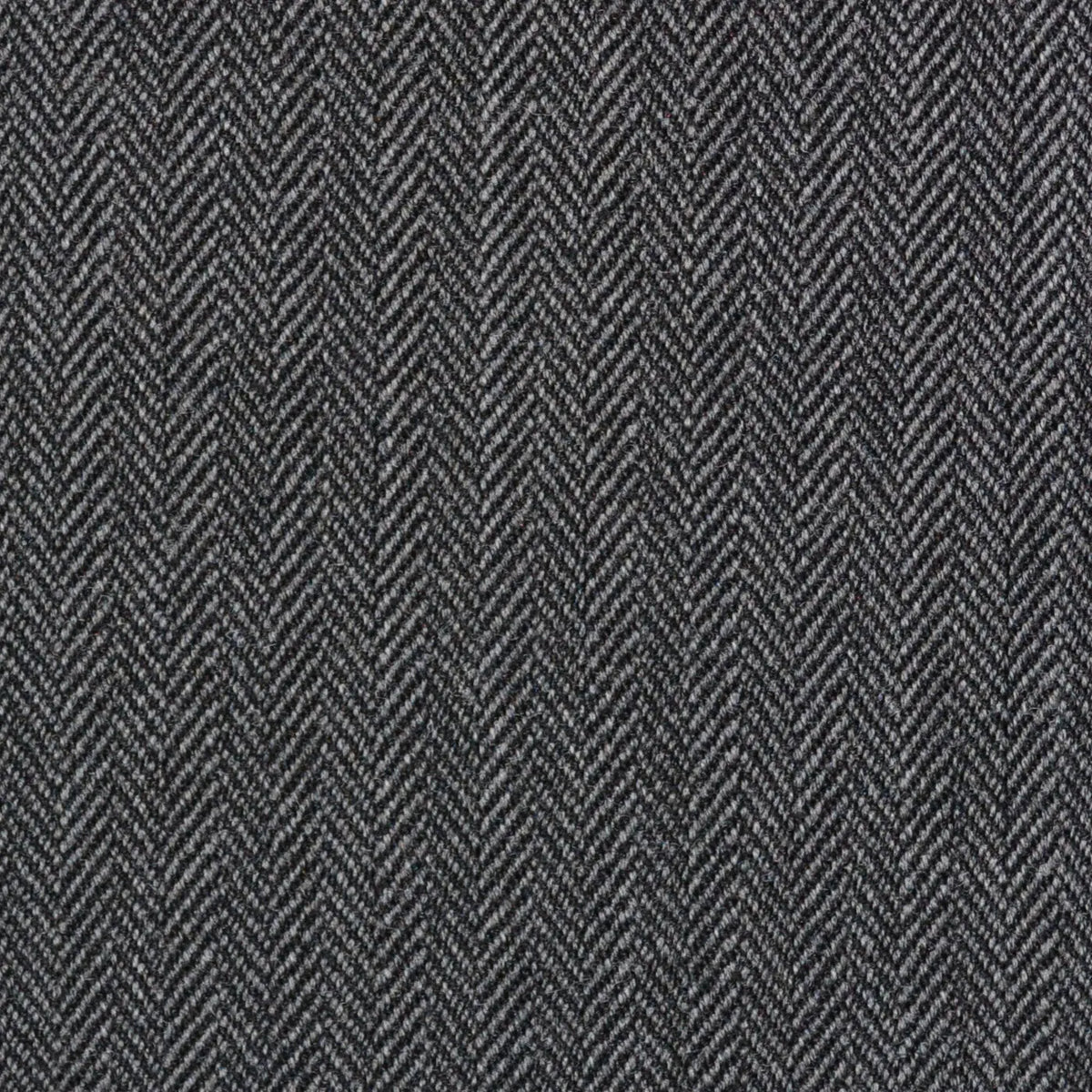Medium Grey Narrow Herringbone Super 100's All Wool Suiting By Holland & Sherry