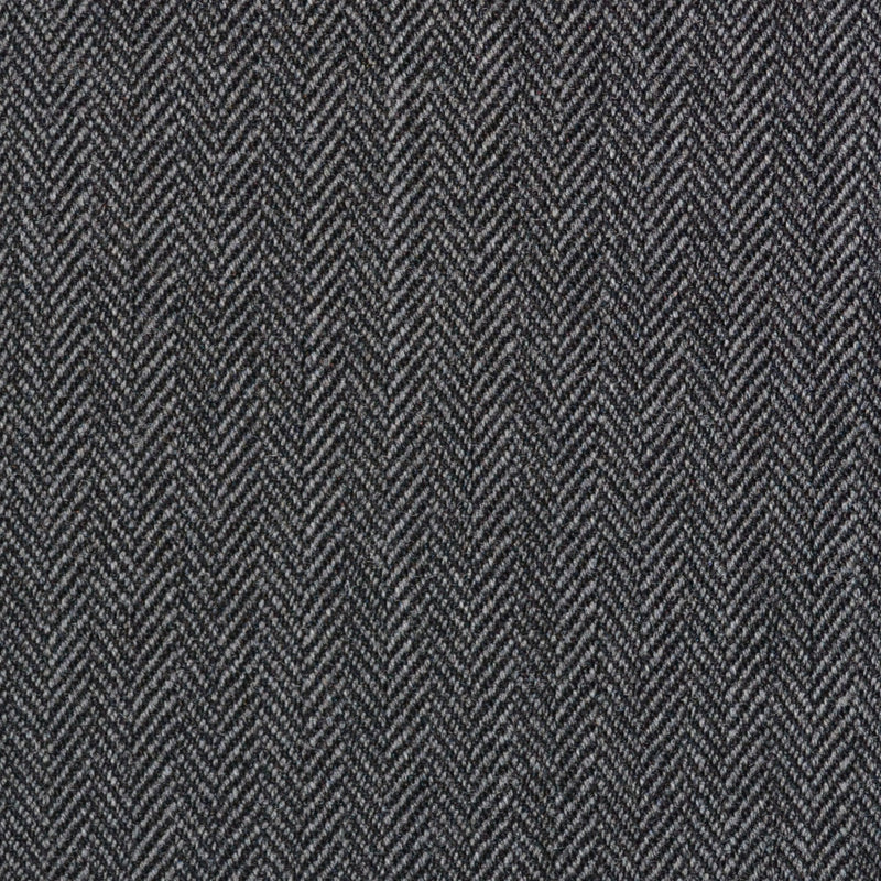 Medium Grey Narrow Herringbone Super 100's All Wool Suiting By Holland & Sherry