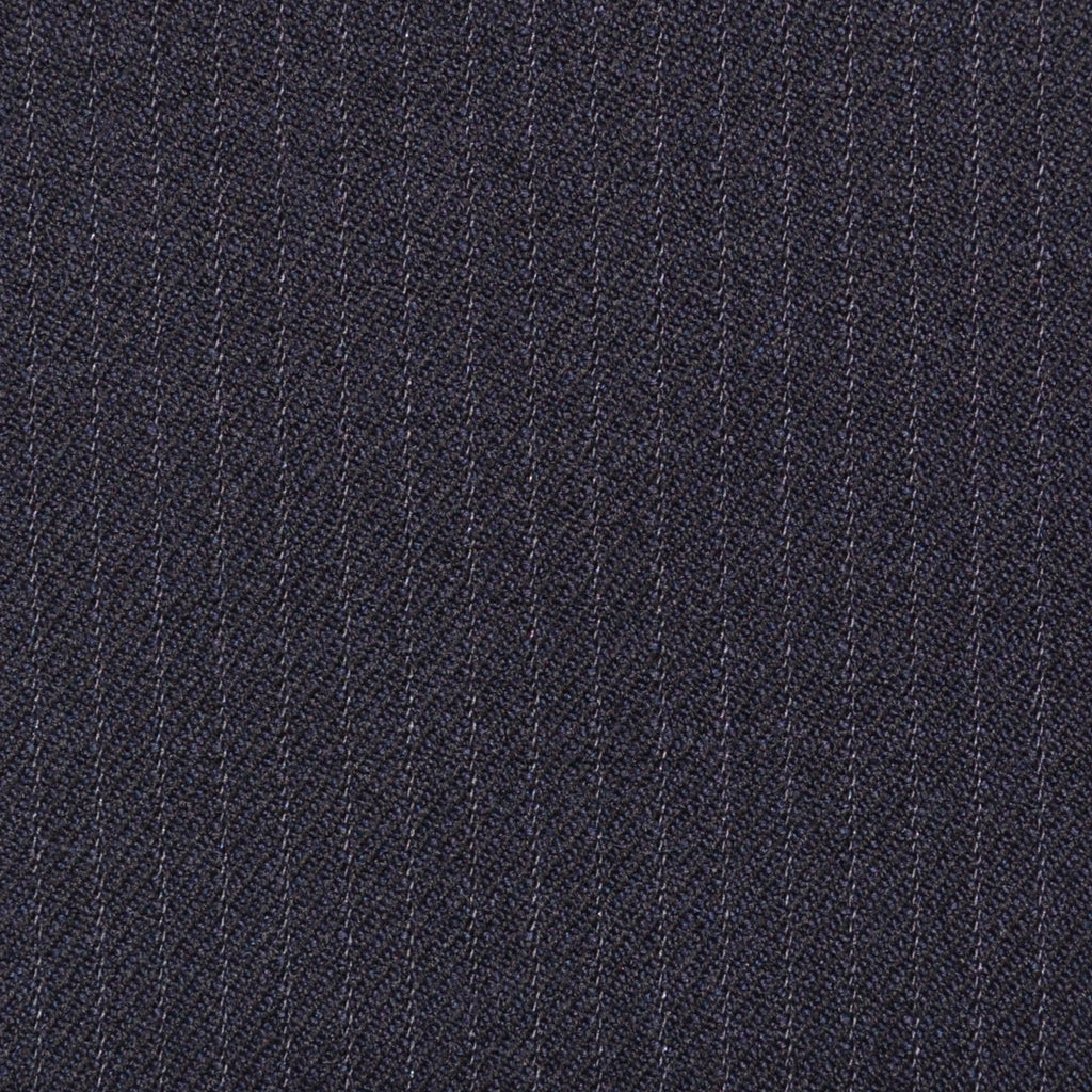 Navy Blue Narrow Stripe Super 100's All Wool Suiting By Holland & Sherry