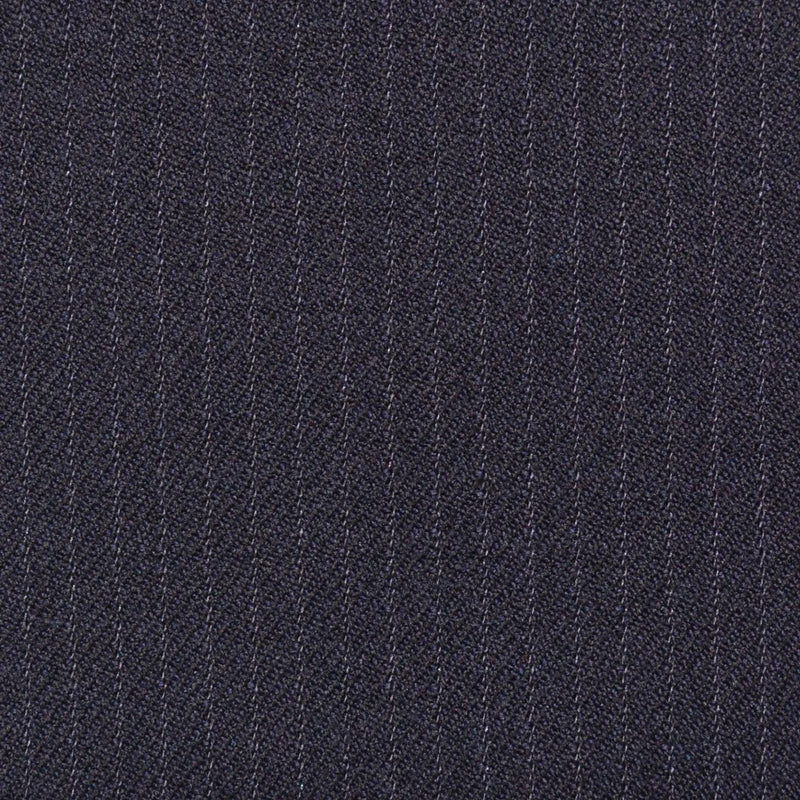 Navy Blue Narrow Stripe Super 100's All Wool Suiting By Holland & Sherry