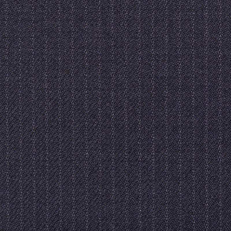 Navy Blue Narrow Stripe Super 100's All Wool Suiting By Holland & Sherry