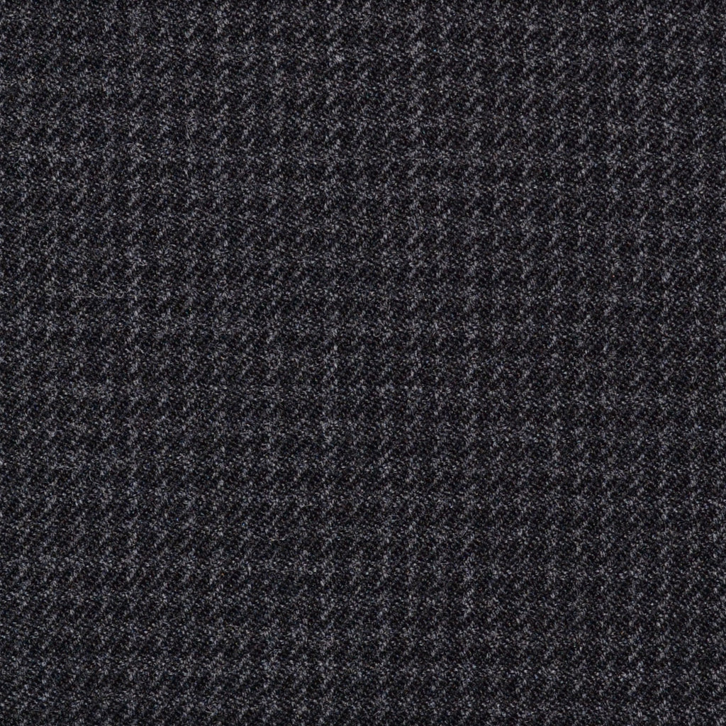 Medium Grey and Dark Grey Small Dogtooth Check Super 100's All Wool Suiting By Holland & Sherry