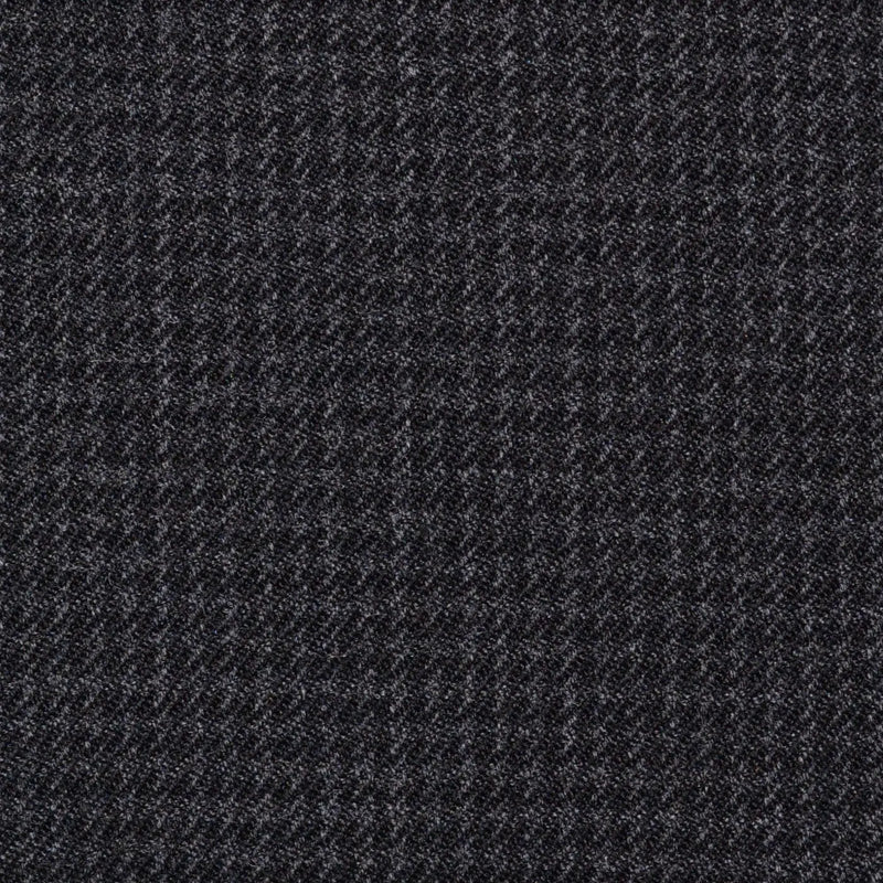 Medium Grey and Dark Grey Small Dogtooth Check Super 100's All Wool Suiting By Holland & Sherry