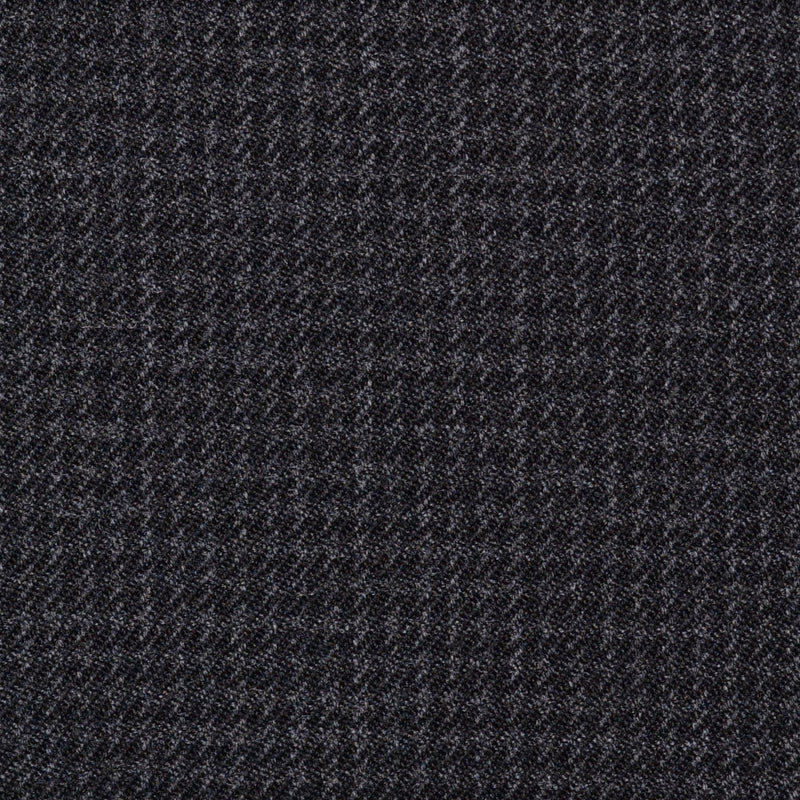 Medium Grey and Dark Grey Small Dogtooth Check Super 100's All Wool Suiting By Holland & Sherry