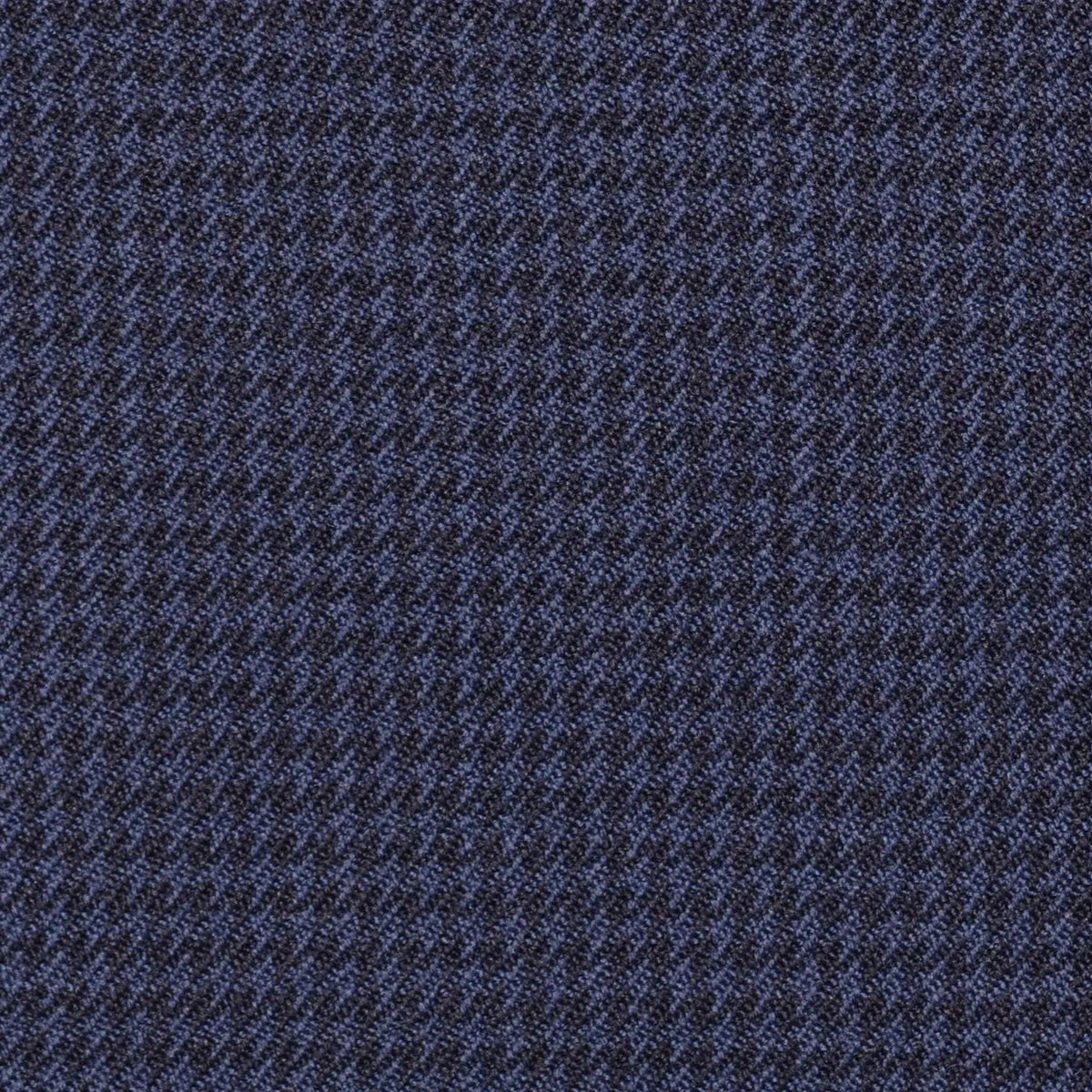 Medium Blue and Navy Blue Small Dogtooth Check Super 100's All Wool Suiting By Holland & Sherry