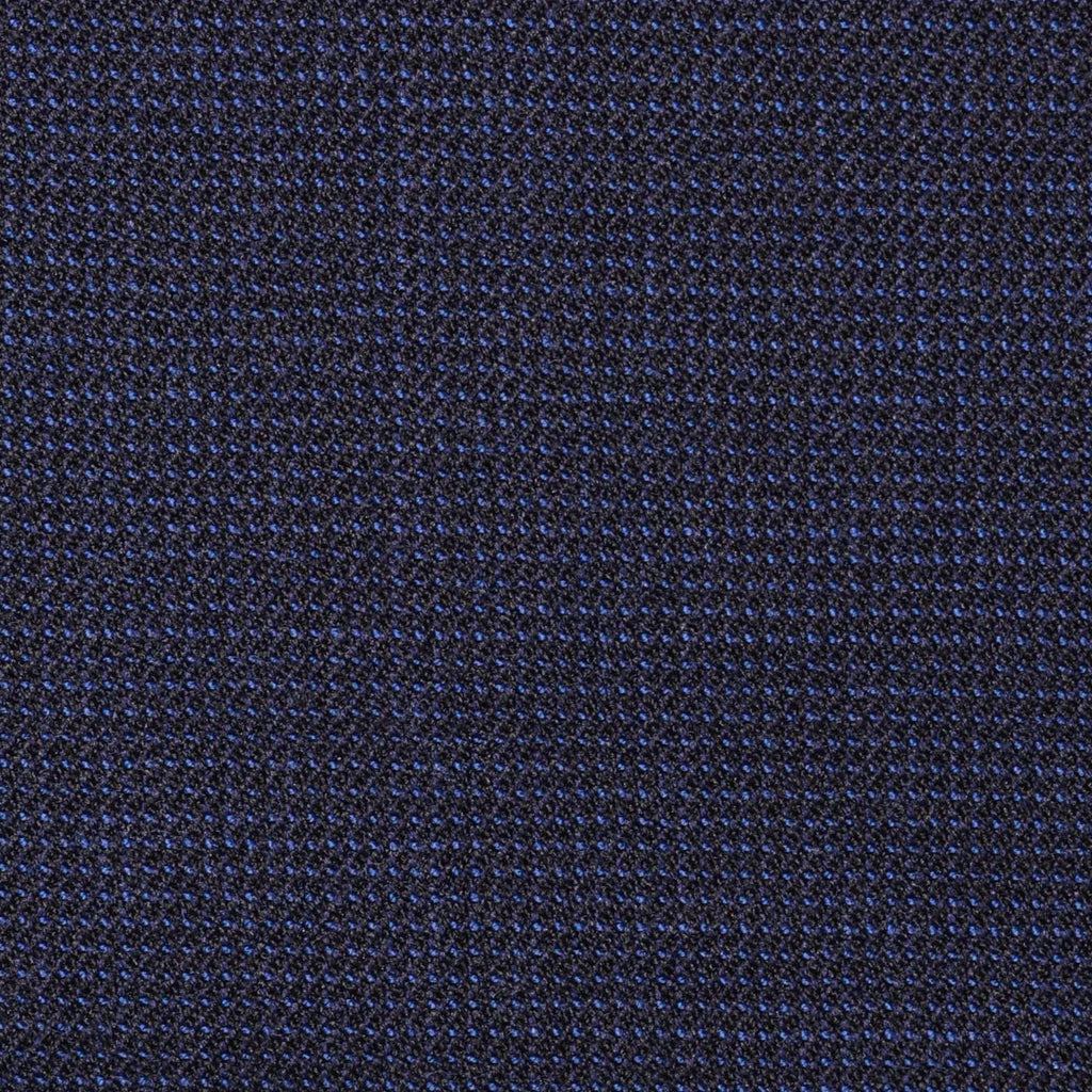 Bright Navy Blue and Dark Navy Blue Micro Check Super 100's All Wool Suiting By Holland & Sherry