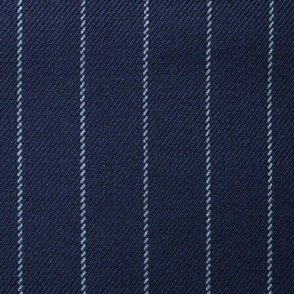 Navy Blue with Silver Grey Chalk Stripe Super 100's All Wool Suiting By Holland & Sherry