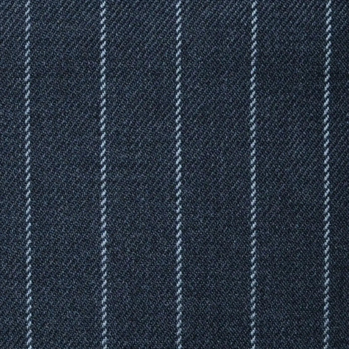 Dark Grey with Silver Grey Chalk Stripe Super 100's All Wool Suiting By Holland & Sherry