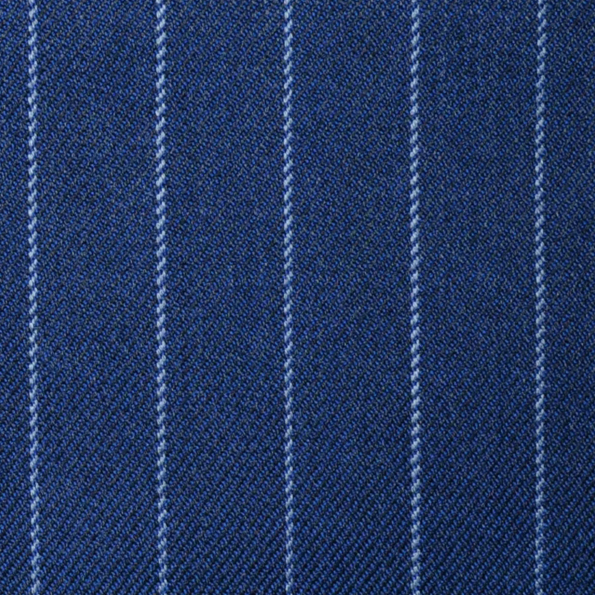 Medium Blue with Silver Grey Chalk Stripe Super 100's All Wool Suiting By Holland & Sherry