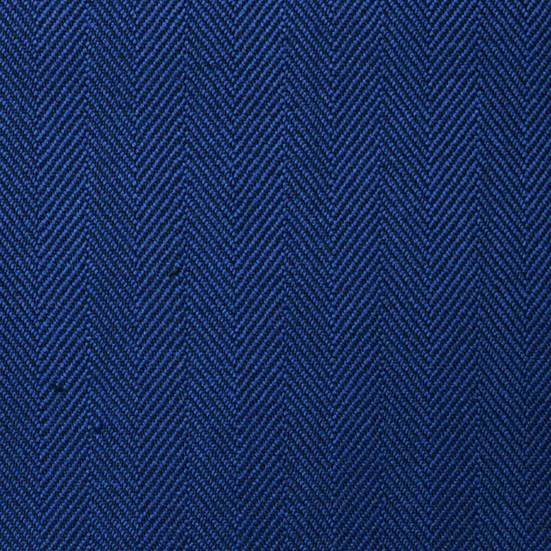 Medium Blue Herringbone Super 100's All Wool Suiting By Holland & Sherry