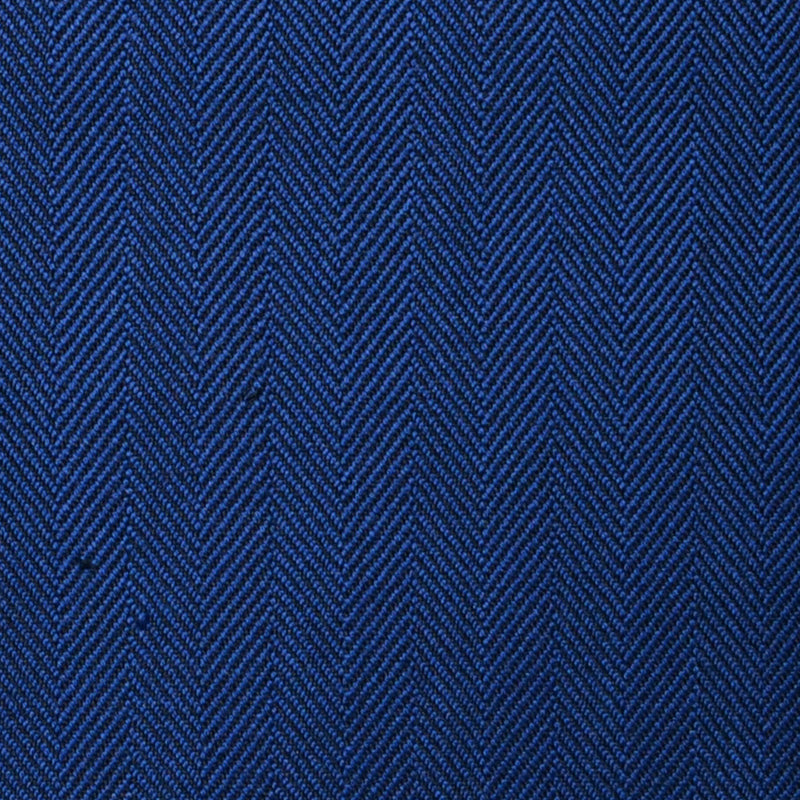 Medium Blue Herringbone Super 100's All Wool Suiting By Holland & Sherry