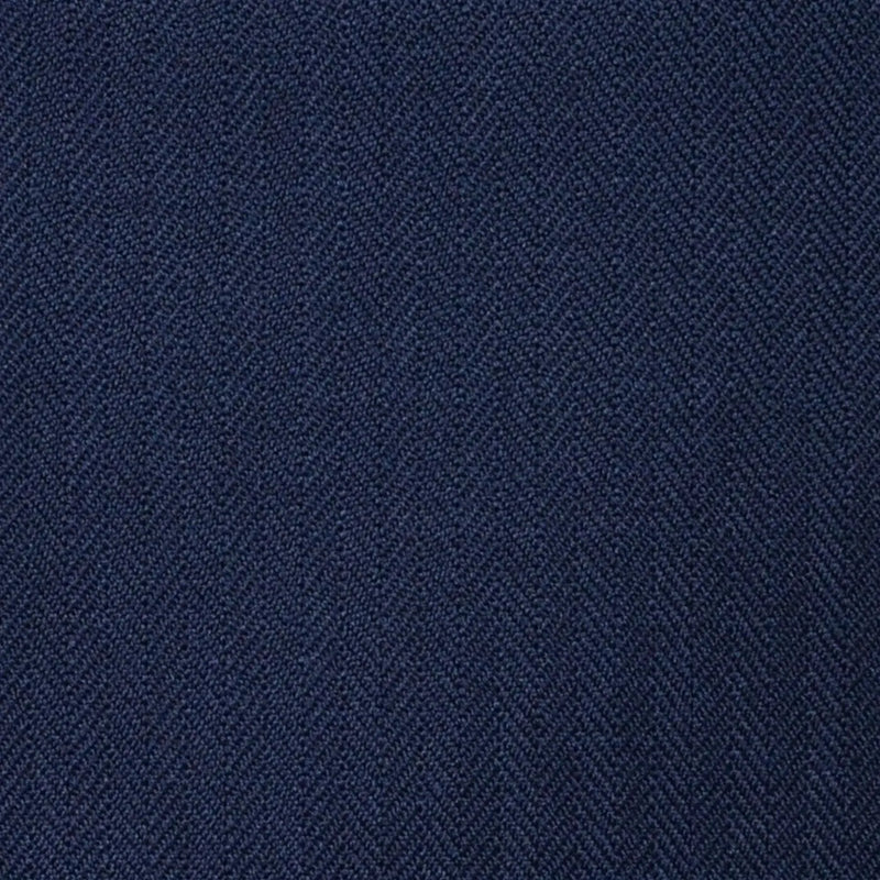 Dark Navy Blue Narrow Herringbone Super 100's All Wool Suiting By Holland & Sherry