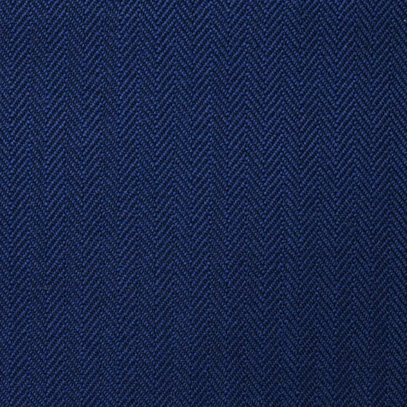 Bright Navy Blue Narrow Herringbone Super 100's All Wool Suiting By Holland & Sherry