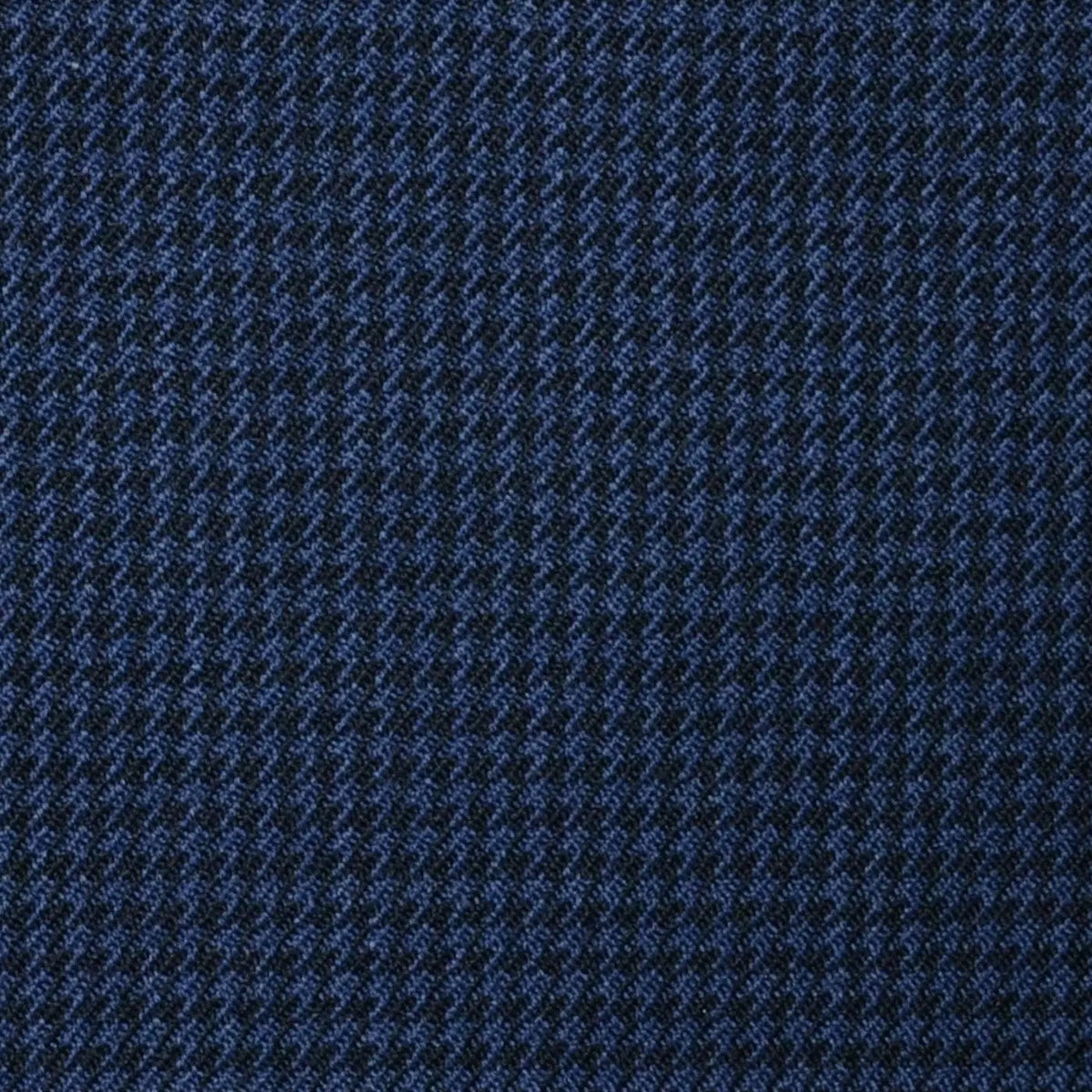 Bright Navy Blue and Dark Navy Blue Small Dogtooth Check Super 100's All Wool Suiting By Holland & Sherry