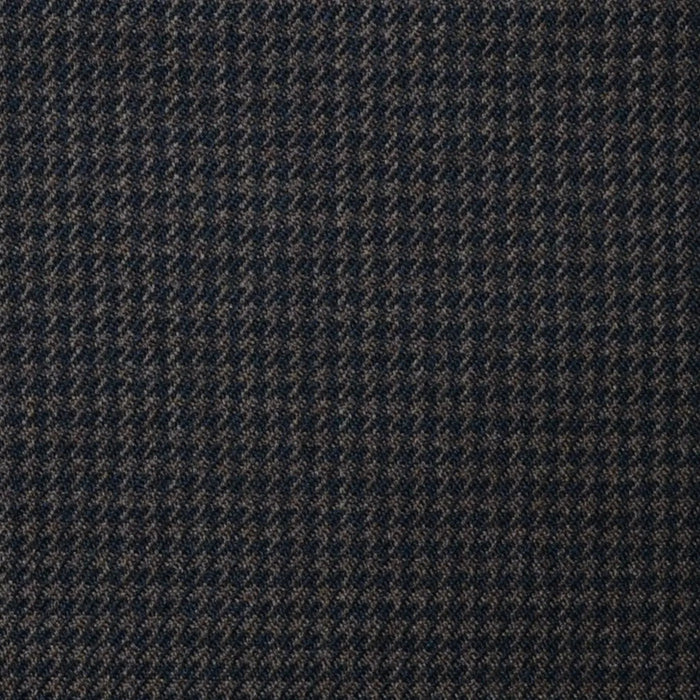 Medium Brown and Dark Brown Small Dogtooth Check Super 100's All Wool Suiting By Holland & Sherry