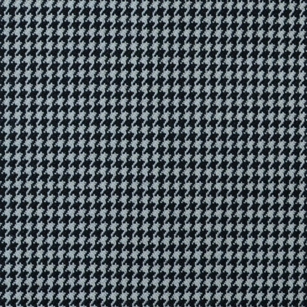 Black and White Small Dogtooth Check Super 100's All Wool Suiting By Holland & Sherry