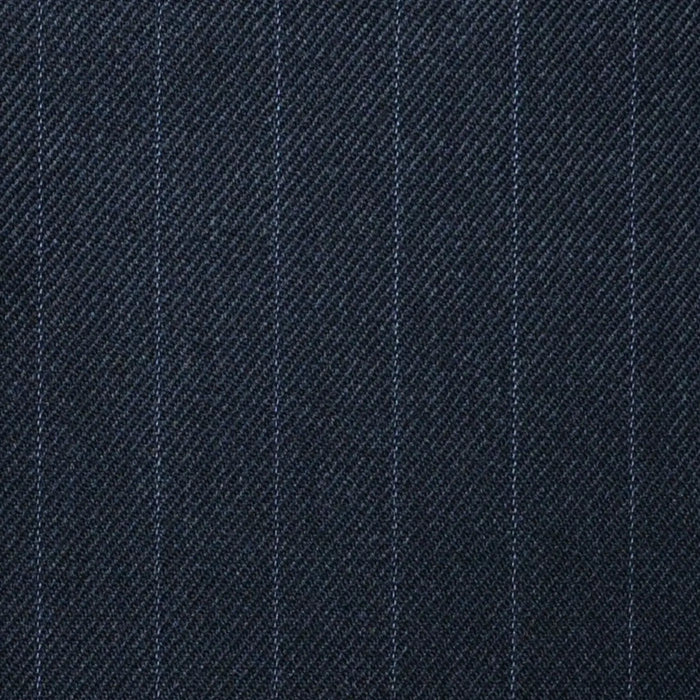 Dark Grey Muted 5/8th" Stripe Super 100's All Wool Suiting By Holland & Sherry