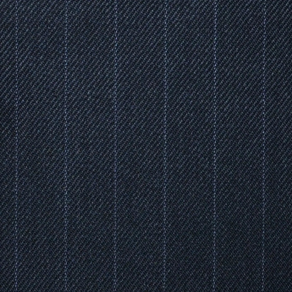 Dark Grey Muted 5/8th" Stripe Super 100's All Wool Suiting By Holland & Sherry