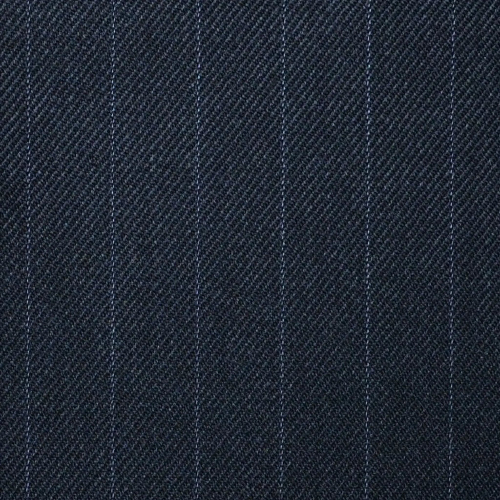 Dark Grey Muted 5/8th" Stripe Super 100's All Wool Suiting By Holland & Sherry