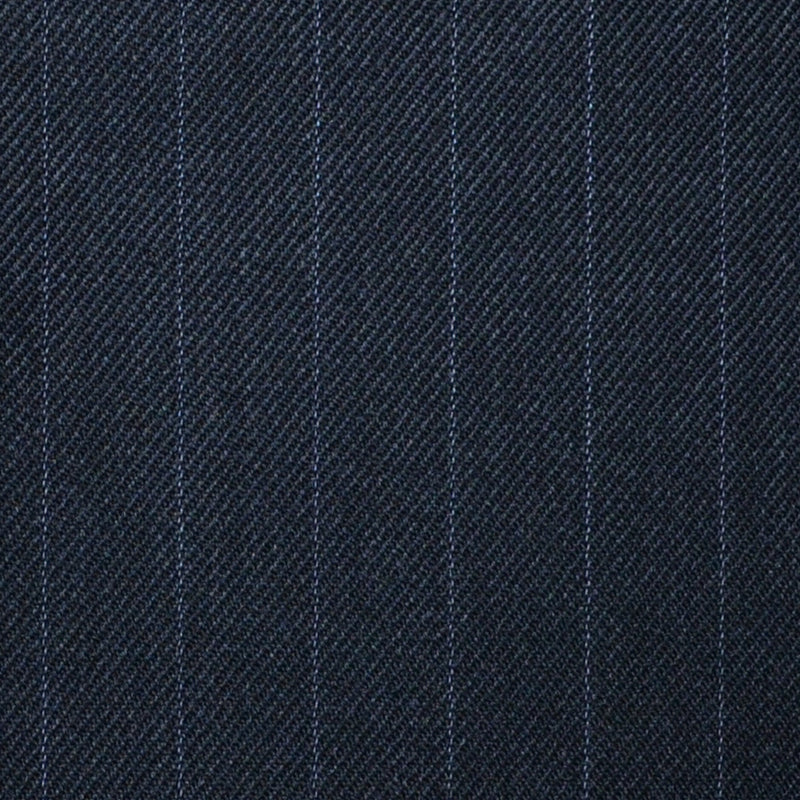 Dark Grey Muted 5/8th" Stripe Super 100's All Wool Suiting By Holland & Sherry