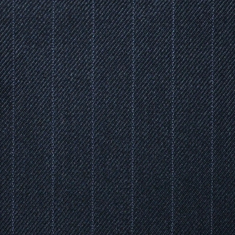 Dark Grey Muted 5/8th" Stripe Super 100's All Wool Suiting By Holland & Sherry