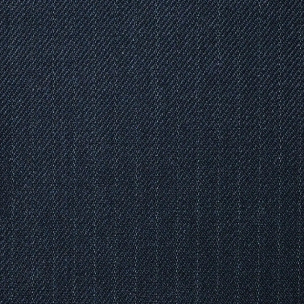 Charcoal Muted 1/4" Narrow Stripe Super 100's All Wool Suiting By Holland & Sherry