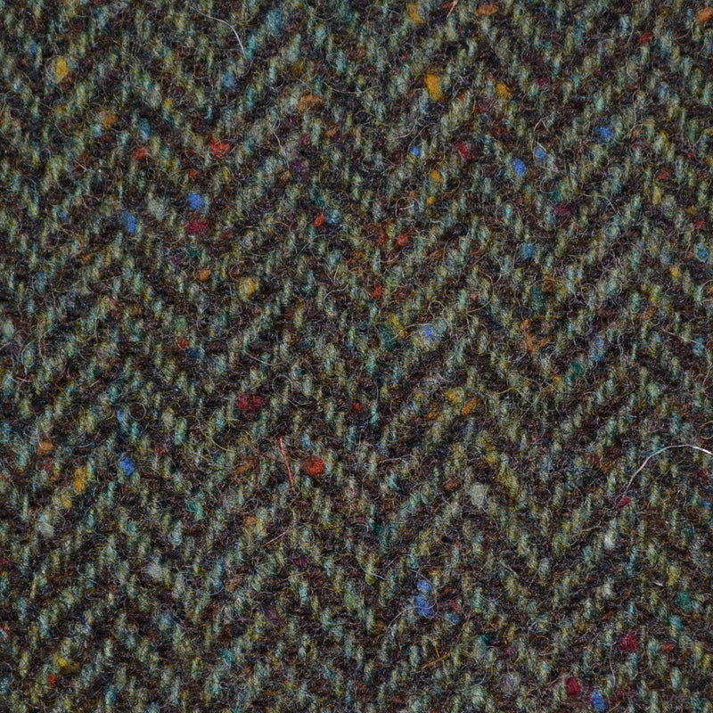 Green/Brown Herringbone All Wool Irish Donegal Tweed
