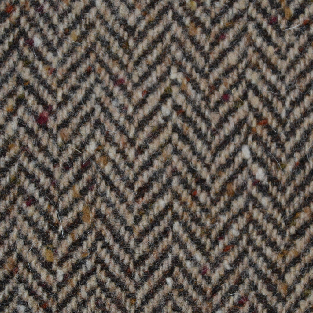 Light Brown Herringbone All Wool Irish Donegal Tweed