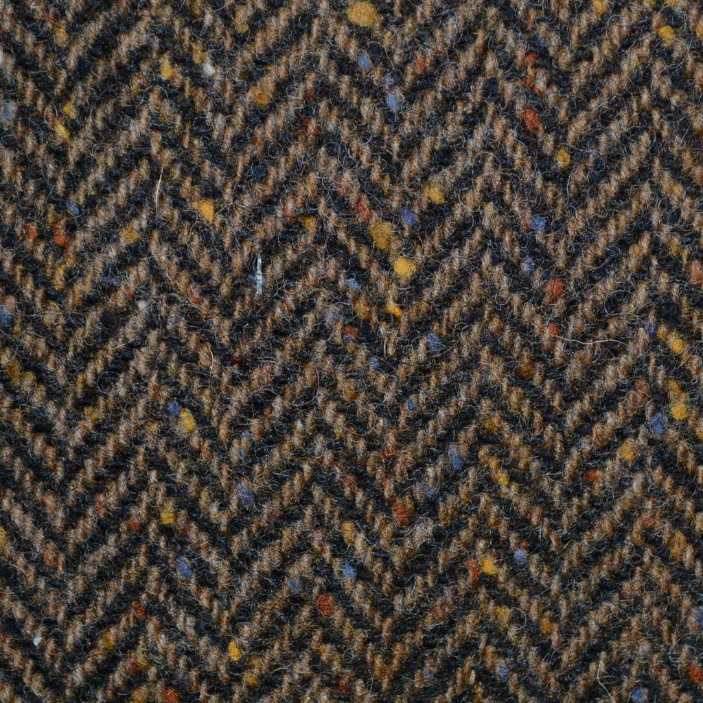 Brown Herringbone All Wool Irish Donegal Tweed