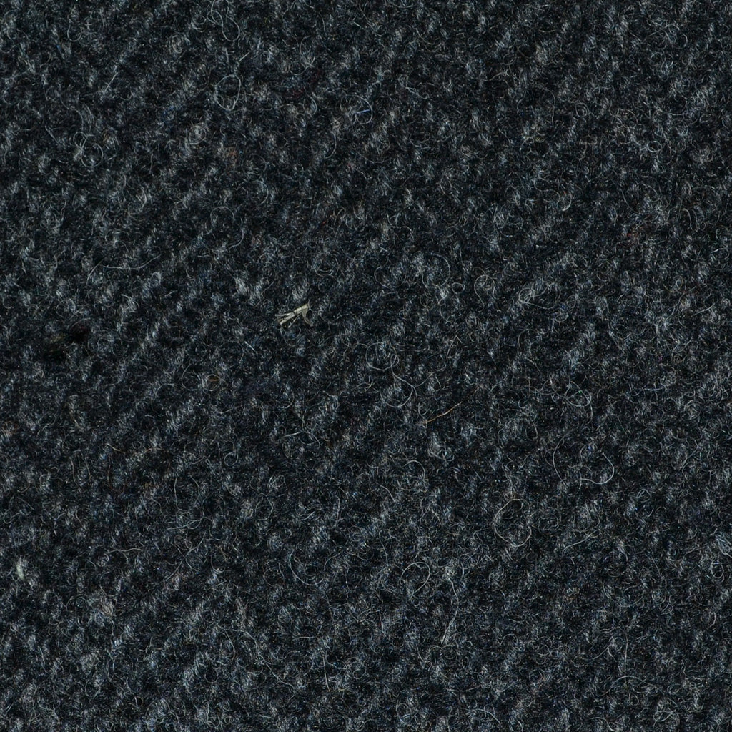 Dark Grey and Black Herringbone All Wool Irish Donegal Tweed Coating