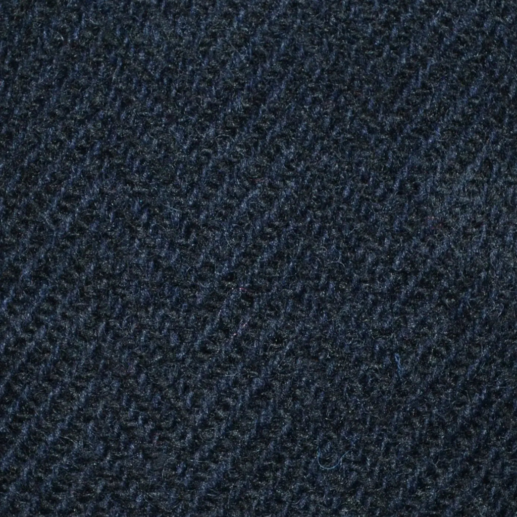 Navy Blue Herringbone All Wool Irish Donegal Tweed Coating