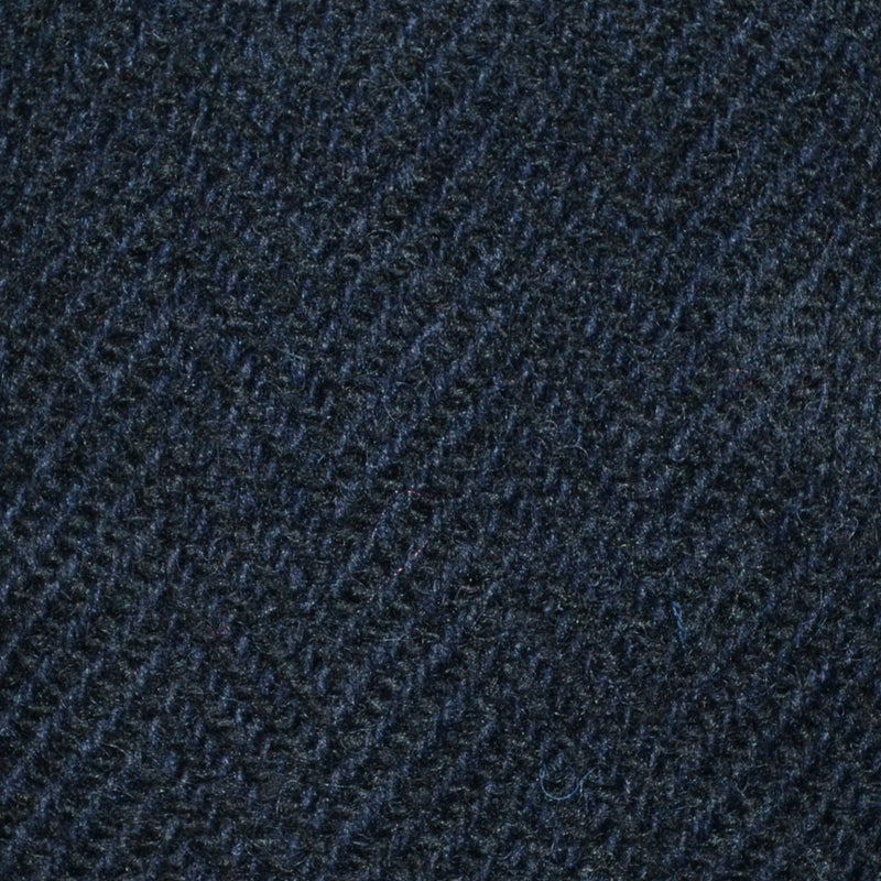 Navy Blue Herringbone All Wool Irish Donegal Tweed Coating