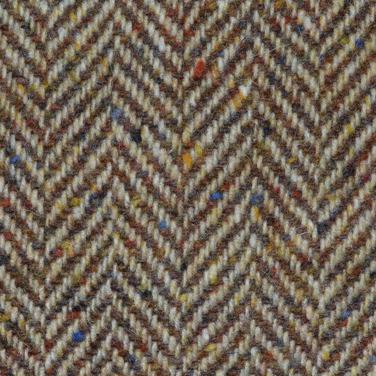 Light Brown and Tan Herringbone All Wool Irish Donegal Tweed Coating