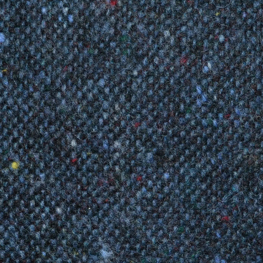 Medium Blue and Navy Blue All Wool Irish Donegal Tweed Coating