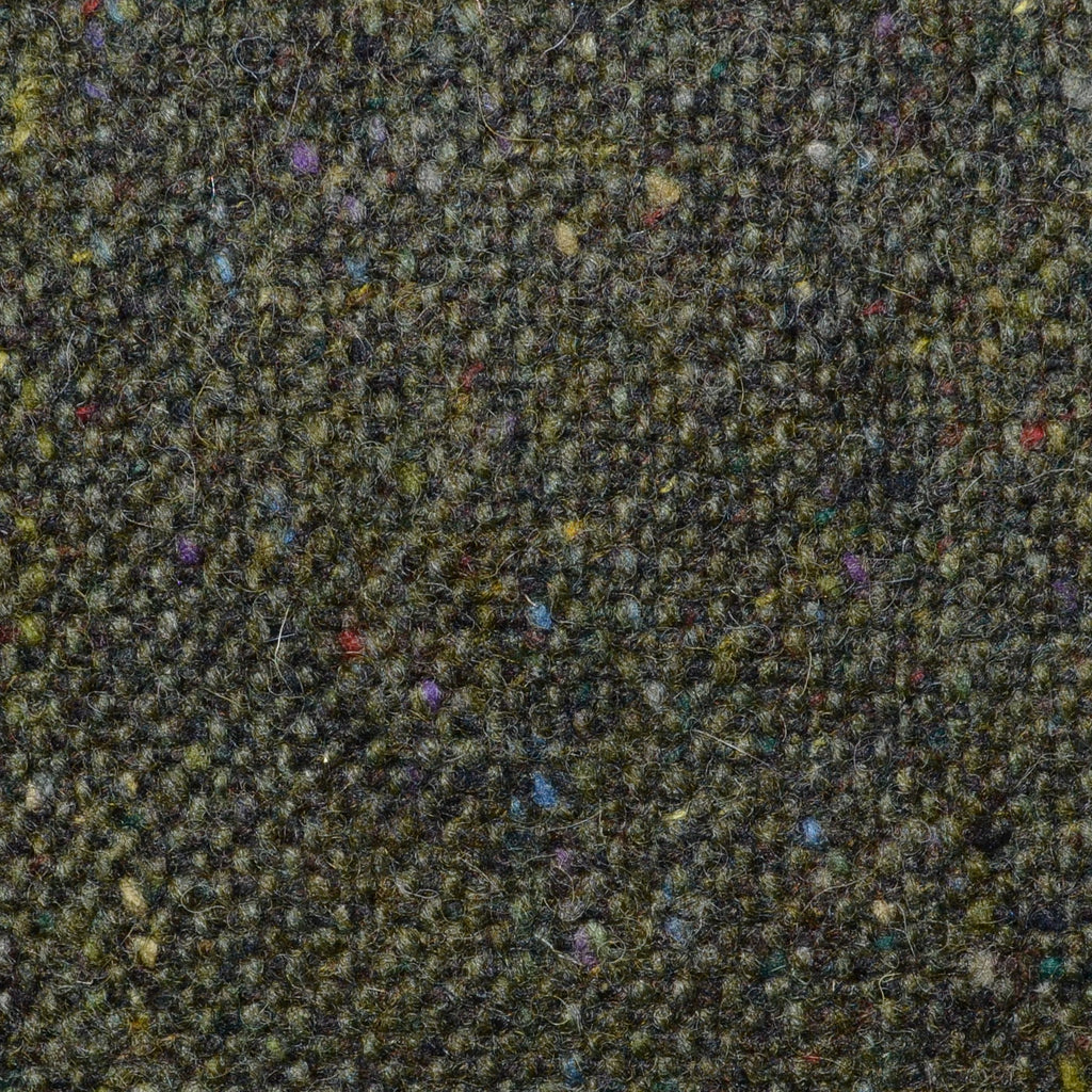 Moss Green and Dark Brown All Wool Irish Donegal Tweed Coating