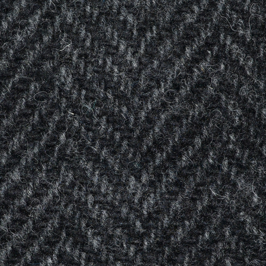 Dark Grey and Black Wide Herringbone All Wool Irish Donegal Tweed Coating